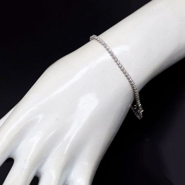 K18WG ダイヤモンド ブレスレット 1.00ct テニス