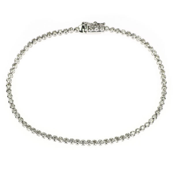 K18WG ダイヤモンド ブレスレット 1.00ct テニス