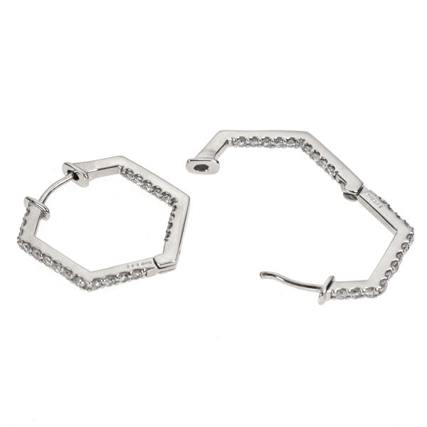 Pt900 ダイヤモンド ピアス 0.64ct フープ