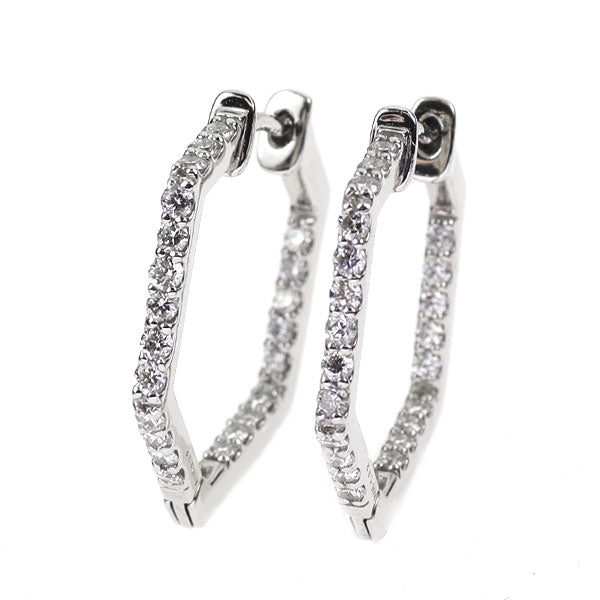Pt900 ダイヤモンド ピアス 0.64ct フープ