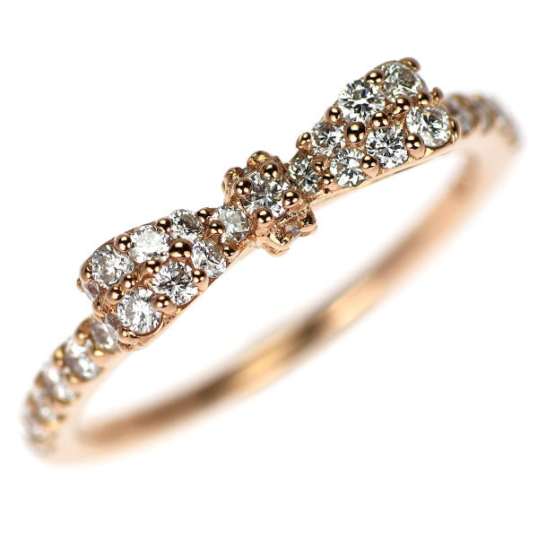 ポンテヴェキオ K18PG ダイヤモンド リング 0.35ct リボン
