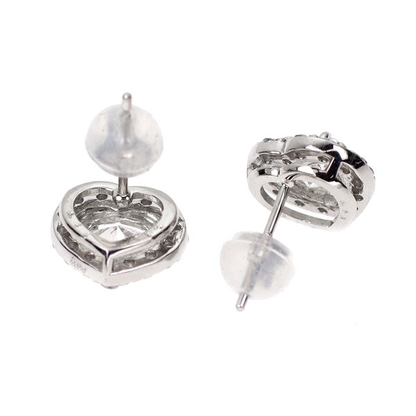 新品 Pt900/ Pt950 ハートシェイプ ダイヤモンド  ピアス 1.04ct D VS1 D0.48ct 【エスコレ】