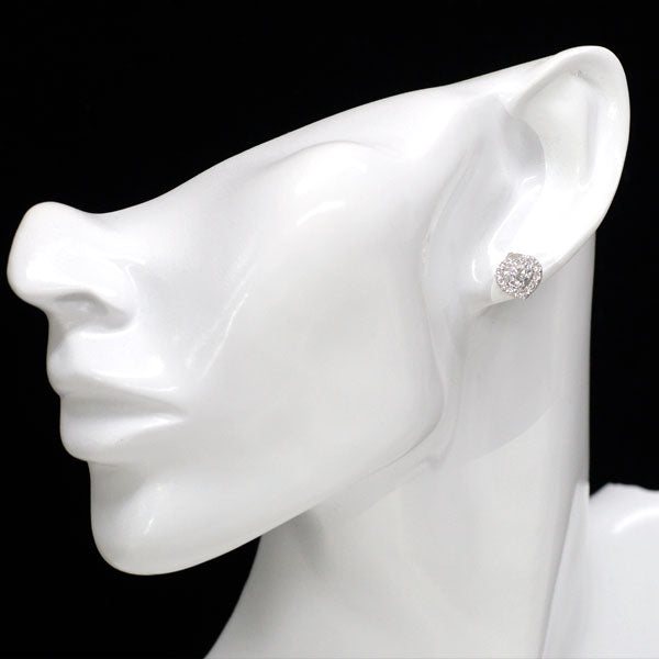 新品 Pt900/ Pt950 ハートシェイプ ダイヤモンド  ピアス 1.04ct D VS1 D0.48ct 【エスコレ】