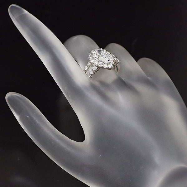 Pt900 ペアシェイプ ダイヤモンド リング 1.514ct D I1 D1.16ct