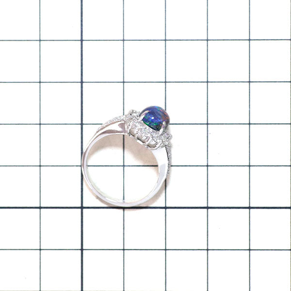 Pt900 ブラックオパール ダイヤモンド リング 1.95ct D1.13ct
