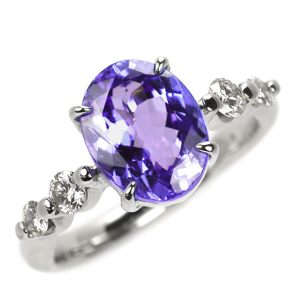 Pt900 タンザナイト ダイヤモンド リング 2.84ct D0.33ct