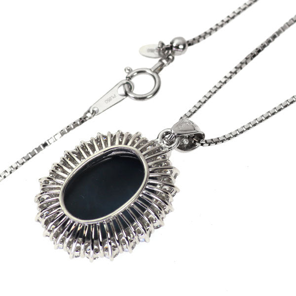 Pt ブラックオパール ダイヤモンド ペンダントネックレス 5.19ct D1.43ct