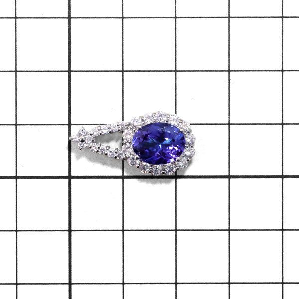 Pt900 タンザナイト ダイヤモンド ペンダントトップ 2.48ct D0.88ct