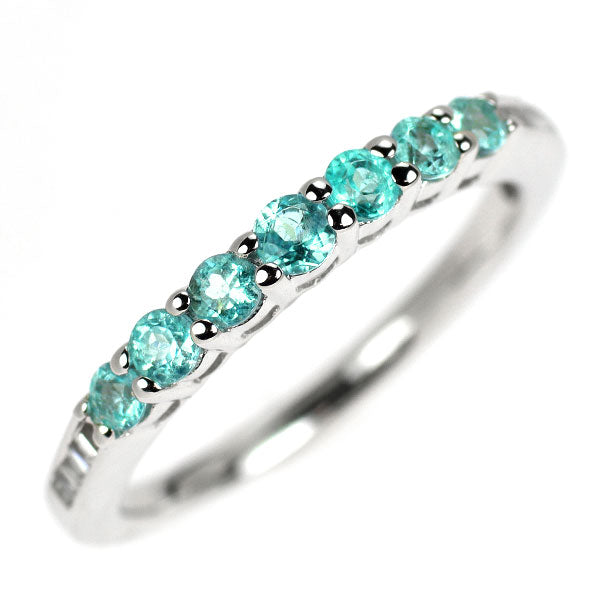 K18WG パライバトルマリン ダイヤモンド リング 0.35ct D0.04ct