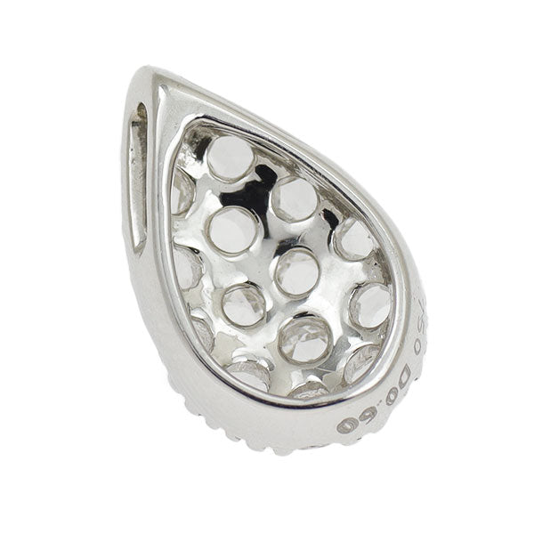 K18WG ローズカット ダイヤモンド ペンダントトップ 0.60ct