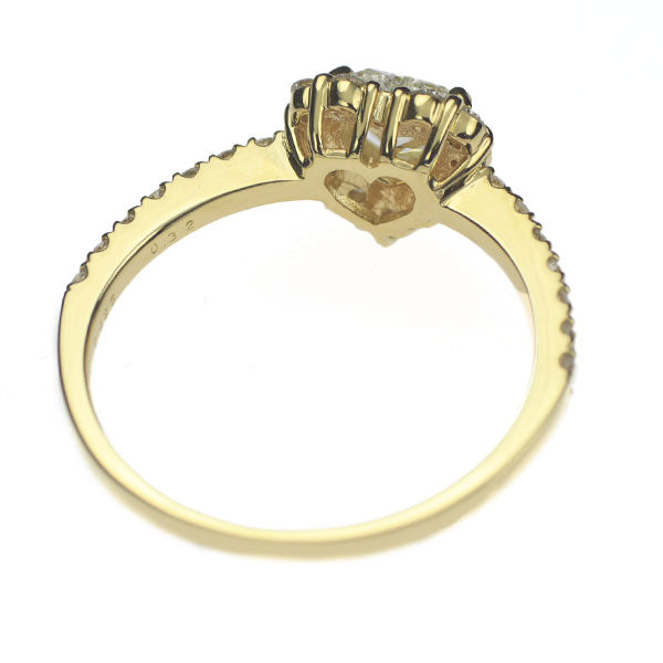 新品 K18YG ハートシェイプ ダイヤモンド  リング 0.425ct J SI1 D0.32ct