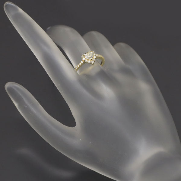 新品 K18YG ハートシェイプ ダイヤモンド  リング 0.425ct J SI1 D0.32ct
