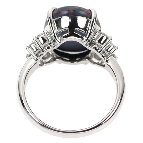 Pt900 ブラック オパール ダイヤモンド リング 4.82ct D0.52ct