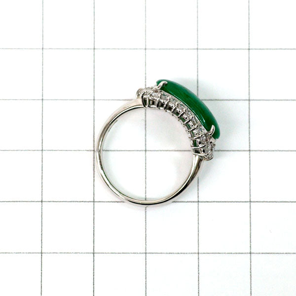 Pt900 翡翠 ダイヤモンド リング 3.14ct D0.73ct