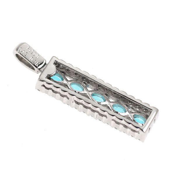 Pt900 パライバトルマリン ダイヤモンド ペンダントトップ 0.43ct D0.26ct
