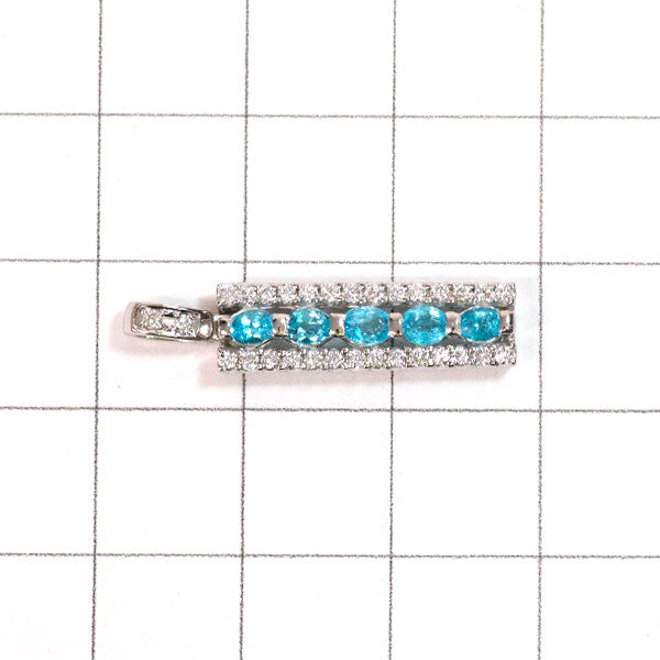 Pt900 パライバトルマリン ダイヤモンド ペンダントトップ 0.43ct D0.26ct