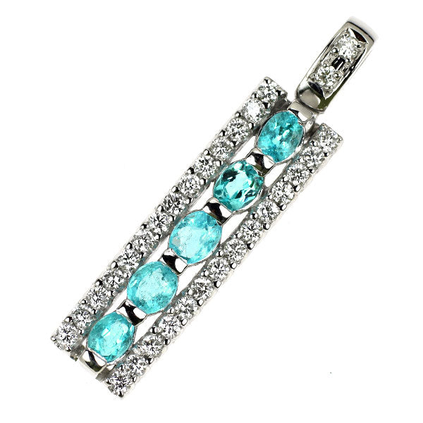 Pt900 パライバトルマリン ダイヤモンド ペンダントトップ 0.43ct D0.26ct