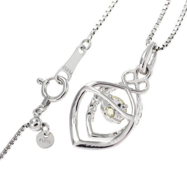 K18WG/ Pt850 ダイヤモンド  ペンダントネックレス 0.406ct D0.11ct