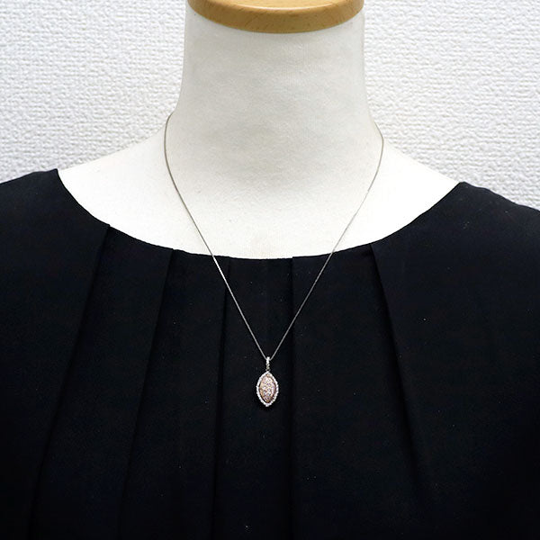 希少 Pt900/K18PG/Pt850 天然ピンクダイヤモンド ペンダントネックレス PD0.50ct D0.28ct パヴェ