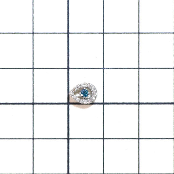 Pt900 トリートブルー/カラーレス ダイヤモンド ペンダントトップ D0.15ct