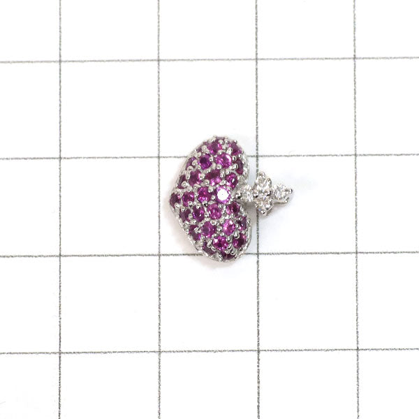 笠原真寿美 K18WG ルビー ダイヤモンド ペンダントトップ 0.50ct D0.06ct パヴェ ハート