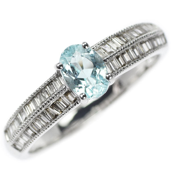 GSTV K18WG パライバトルマリン ダイヤモンド リング 0.50ct D0.30ct