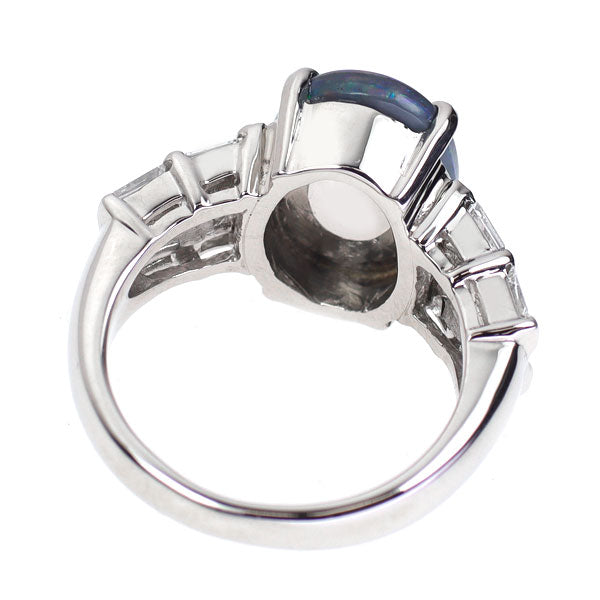 Pt900 ブラックオパール ダイヤモンド リング 2.27ct D0.43ct