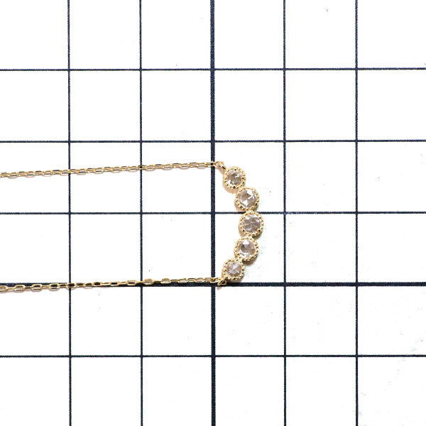 K18YG ローズカット ダイヤモンド ペンダントネックレス 0.15ct