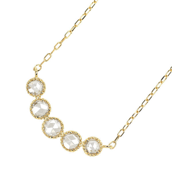 K18YG ローズカット ダイヤモンド ペンダントネックレス 0.15ct