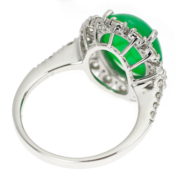 Pt950 翡翠 ダイヤモンド リング 5.04ct D1.05ct