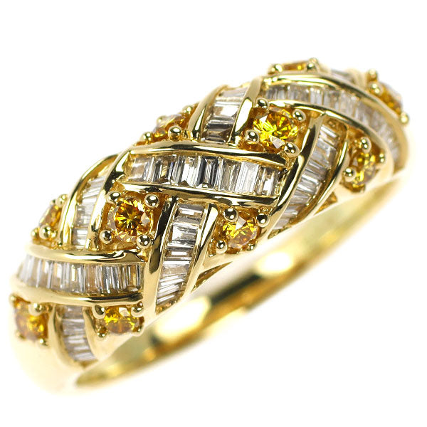 GSTV K18YG トリートイエロー ダイヤモンド リング 0.35ct D0.50ct