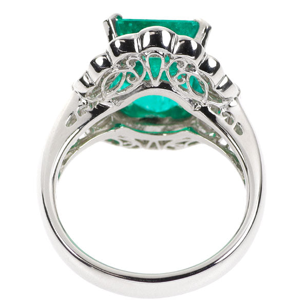 Pt900 エメラルド ダイヤモンド リング 4.39ct D1.12ct
