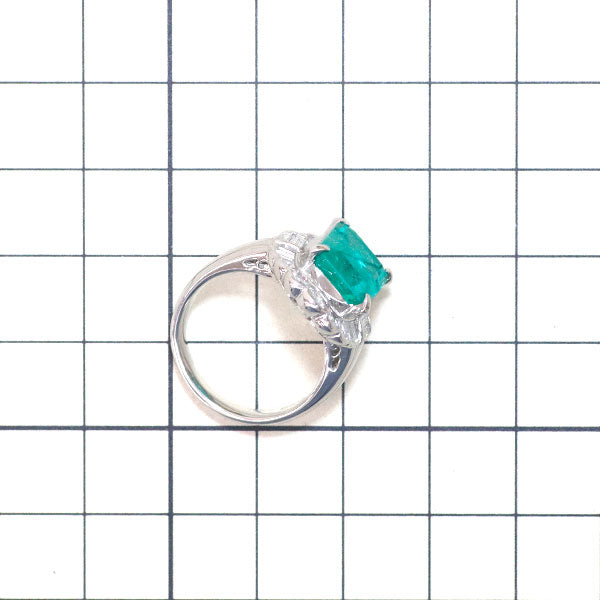 Pt900 エメラルド ダイヤモンド リング 4.39ct D1.12ct