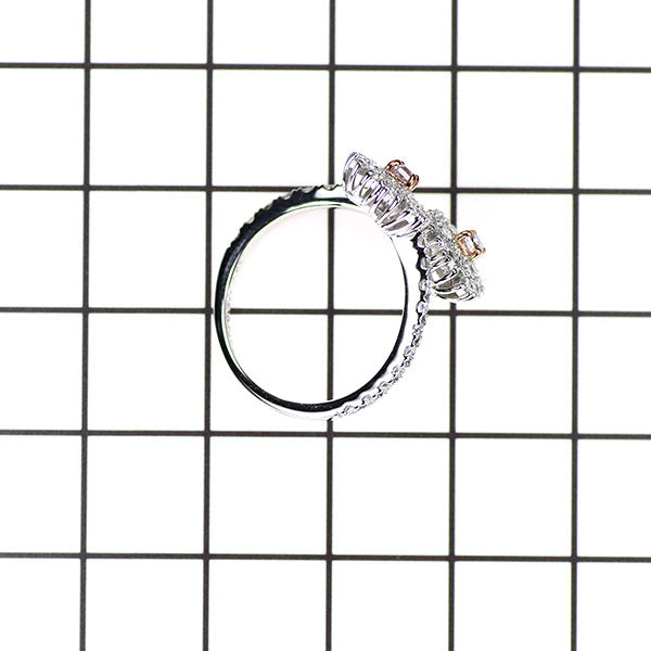 希少 Pt950 天然ピンクダイヤモンド リング 0.155ct FLPP SI1 D0.61ct