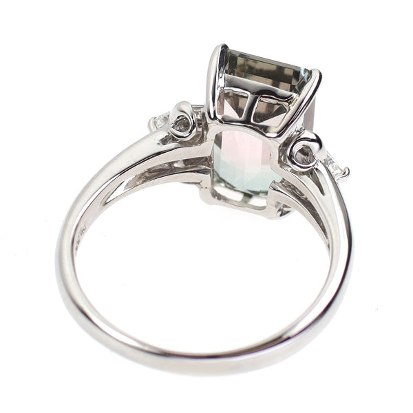 Pt900 パーティカラードトルマリン ダイヤモンド リング 3.60ct D0.30ct