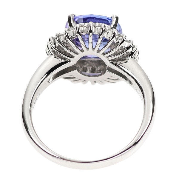 Pt900 タンザナイト ダイヤモンド リング 3.258ct D0.54ct