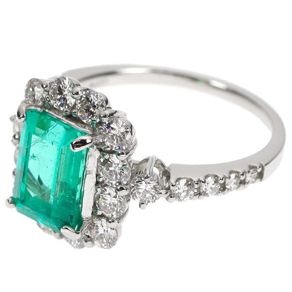 Pt950 エメラルド ダイヤモンド リング 1.85ct 1.01ct