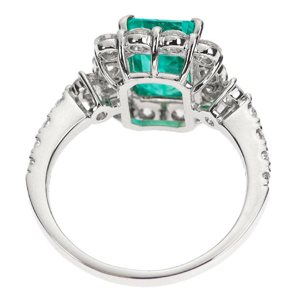 Pt950 エメラルド ダイヤモンド リング 1.85ct 1.01ct