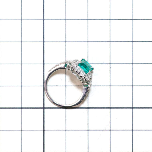 Pt950 エメラルド ダイヤモンド リング 1.85ct 1.01ct
