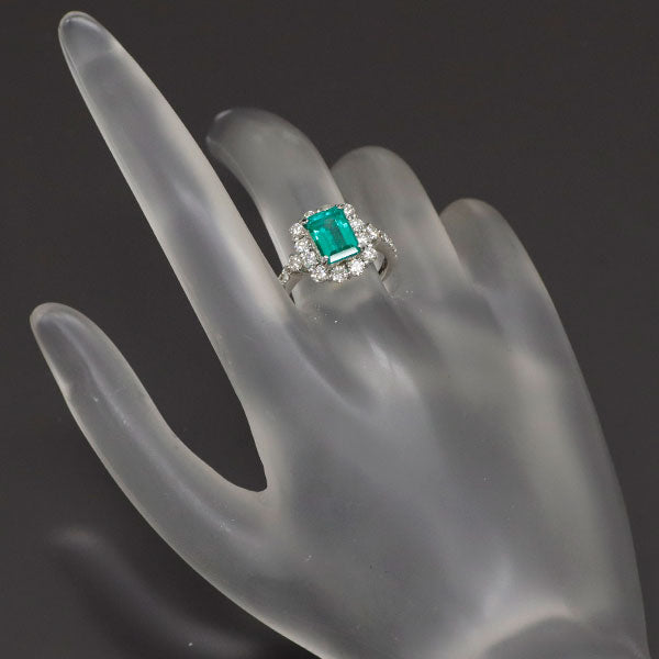 Pt950 エメラルド ダイヤモンド リング 1.85ct 1.01ct