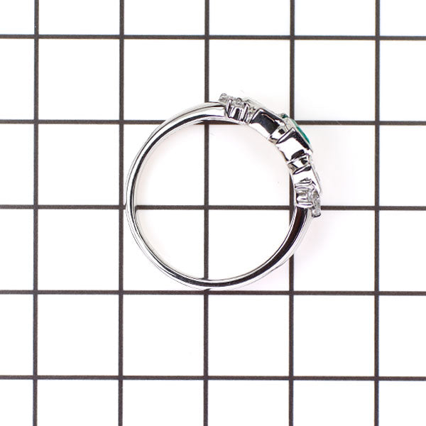 Pt900 エメラルド ダイヤモンド リング 0.32ct D0.68ct