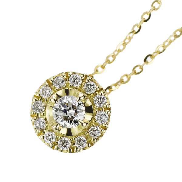 フェスタリア K18YG ダイヤモンド ルビー ペンダントネックレス 0.13ct リバーシブル