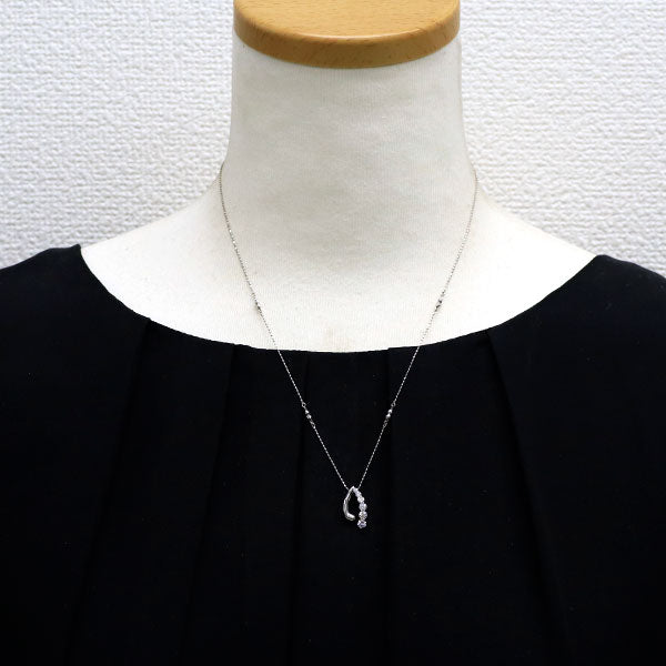 K18WG ダイヤモンド ペンダントネックレス 0.43ct