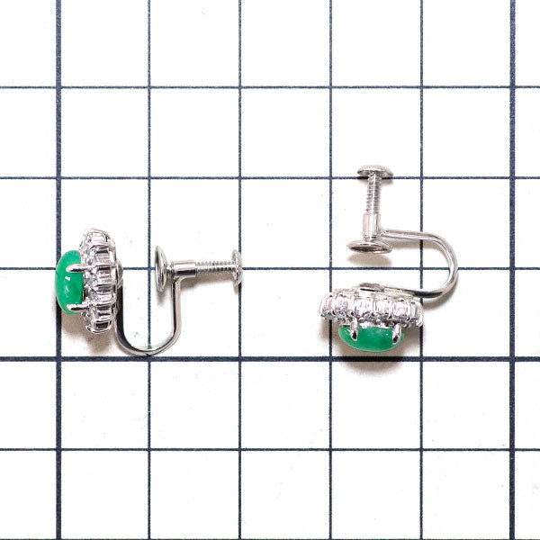 Pt900 樹脂含浸なし翡翠 ダイヤモンド イヤリング 0.562ct