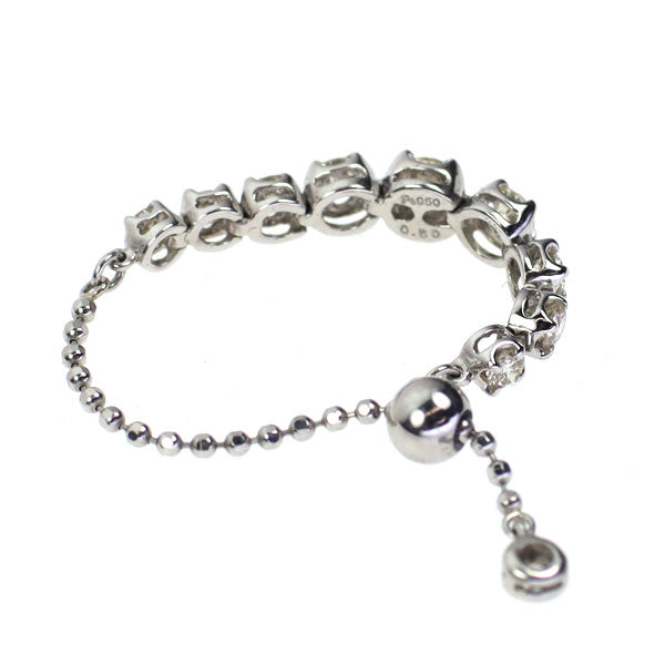 QVC Pt950 ダイヤモンド リング 0.50ct フリーサイズ チェーン