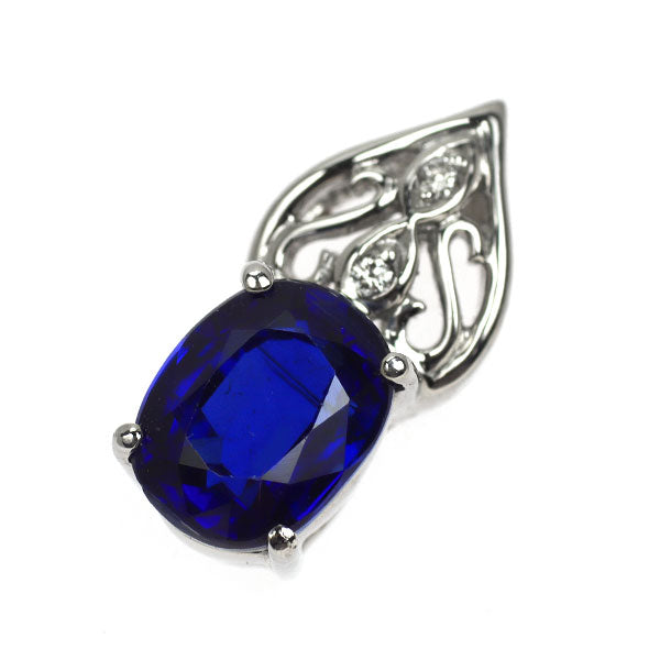K18WG カイヤナイト ダイヤモンド ペンダントトップ 3.20ct D0.02ct