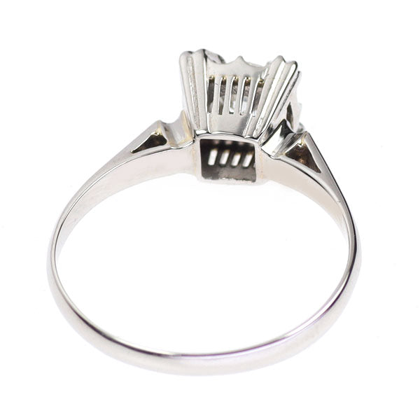 Pt800 ダイヤモンド リング 0.24ct 陽刻ビンテージ 昭和風レトロ