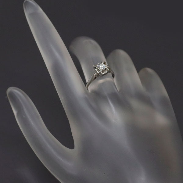Pt800 ダイヤモンド リング 0.24ct 陽刻ビンテージ 昭和風レトロ
