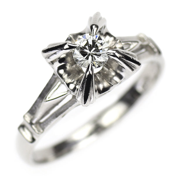 Pt850 ダイヤモンド リング 0.17ct 陽刻ヴィンテージ 昭和風レトロ