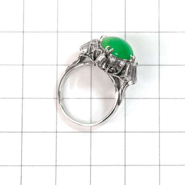 Pt850 翡翠 ダイヤモンド リング D1.07ct 陽刻ヴィンテージ製品 昭和レトロ